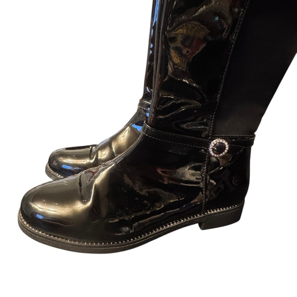 Gymboree Black Patent Leather Girls Boots Size 5 - Picture 3 of 10